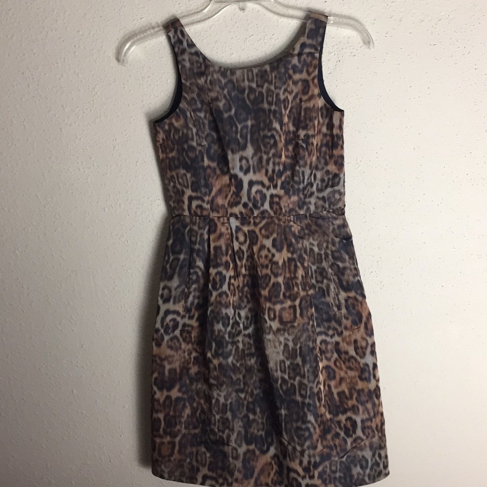 Michael Kors Leopard Lined Sheath Dress Sz 2P